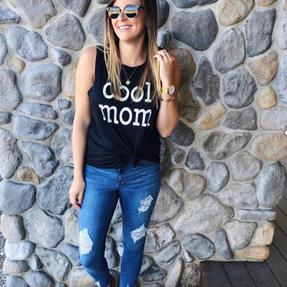 Black Cool Mom tank top